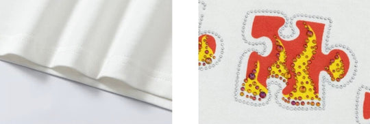 YADcrew Puzzle Piece Flame Rhinestone Tee | Face 3 Face