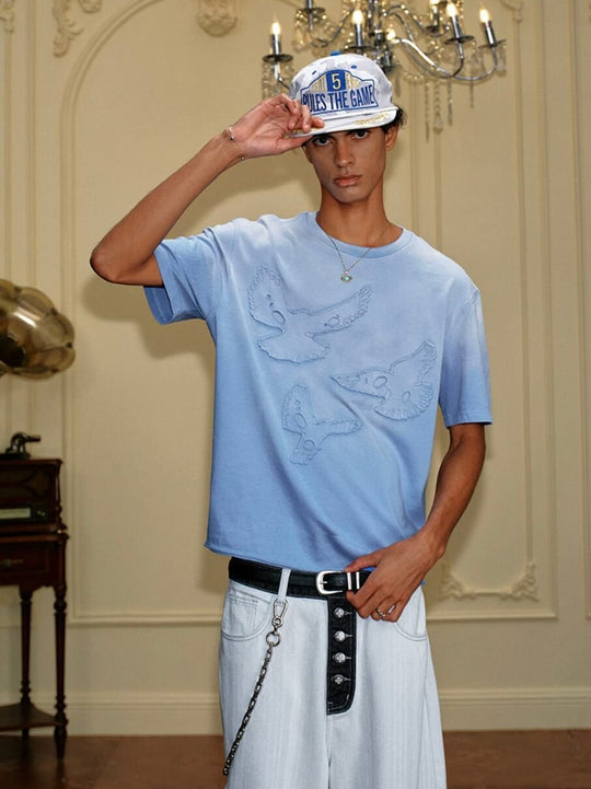 YADcrew Peace Dove Patch Distressed Washed Tee | Face 3 Face