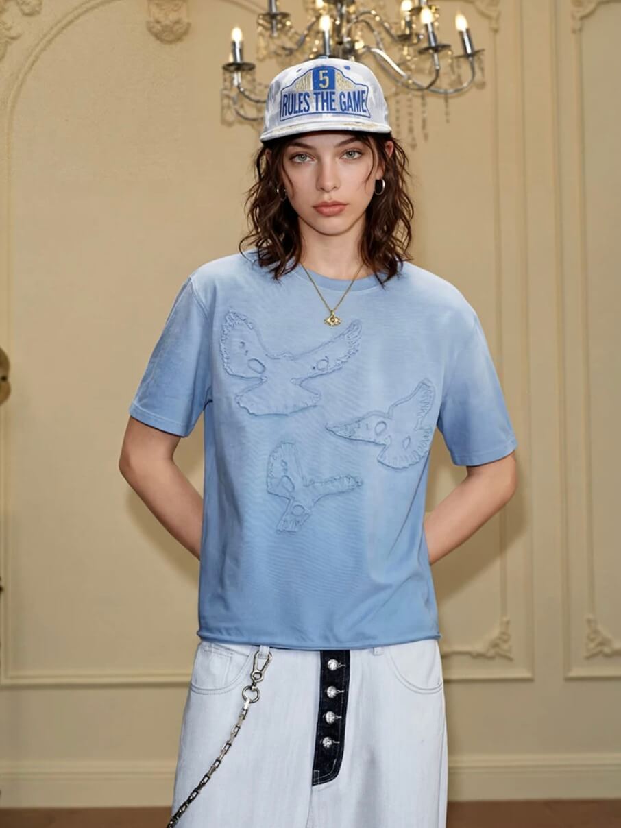 YADcrew Peace Dove Patch Distressed Washed Tee | Face 3 Face