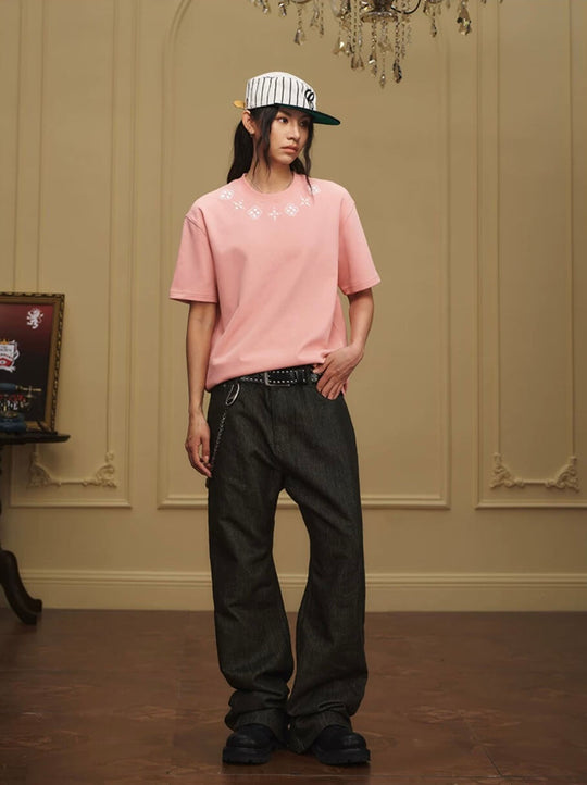 YADcrew Clover Pearl Neckline Tee | Face 3 Face