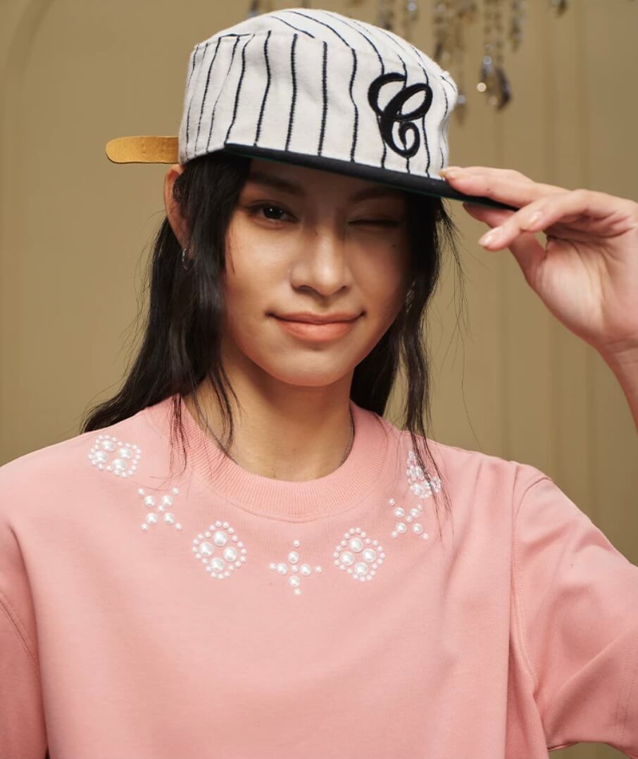 YADcrew Clover Pearl Neckline Tee | Face 3 Face