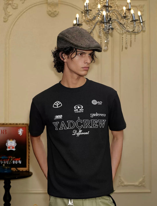 YADcrew Multi Logo Print Tee | Face 3 Face