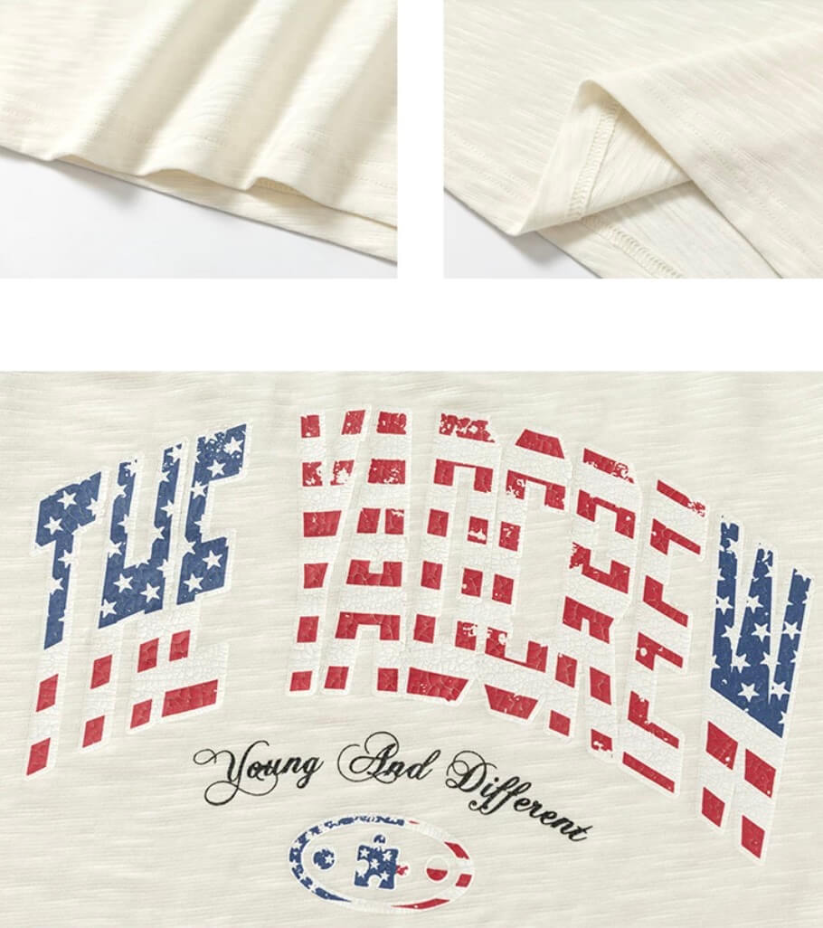 YADcrew American Star Print Raglan Color Block Tee | Face 3 Face