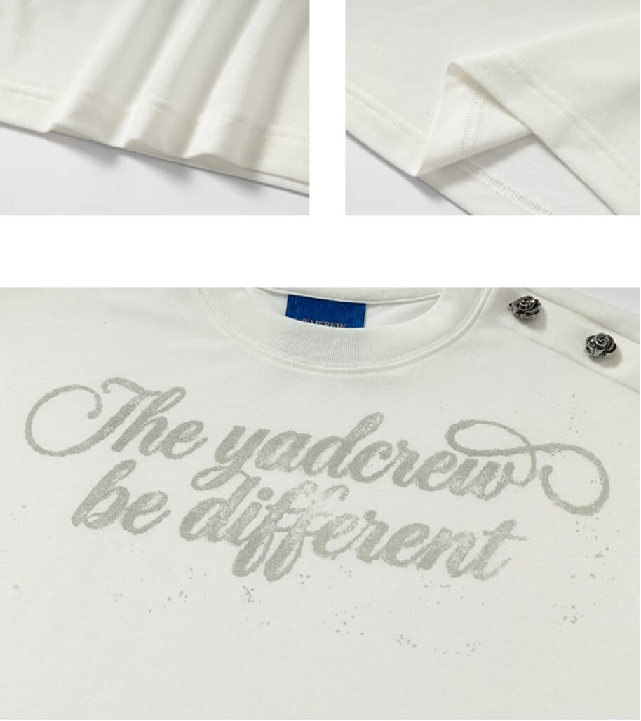 YADcrew Shoulder Rose Button Tee | Face 3 Face