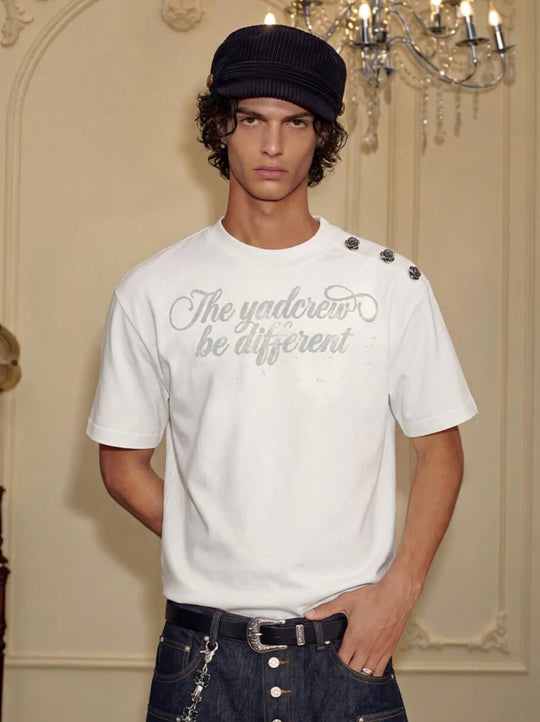 YADcrew Shoulder Rose Button Tee | Face 3 Face