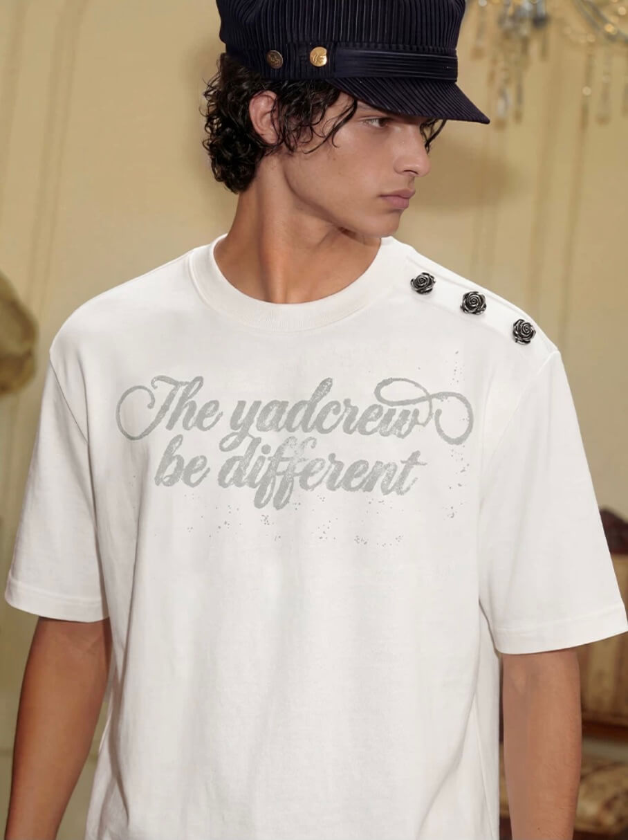 YADcrew Shoulder Rose Button Tee | Face 3 Face