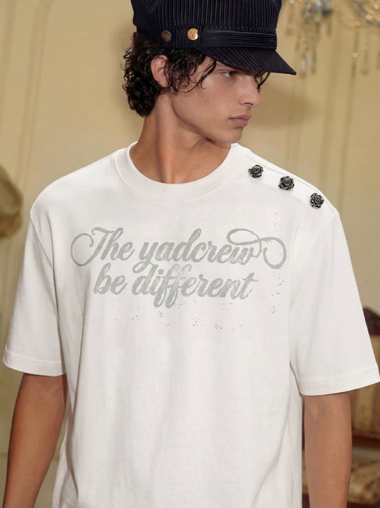 YADcrew Shoulder Rose Button Tee | Face 3 Face