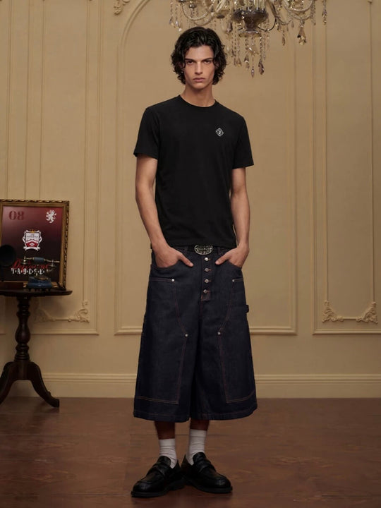 YADcrew Baroque Small Logo Embroidered Tee | Face 3 Face