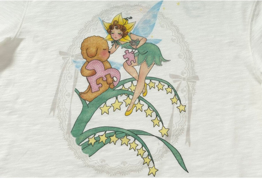YADcrew Puppy and Fairy Print Tee | Face 3 Face