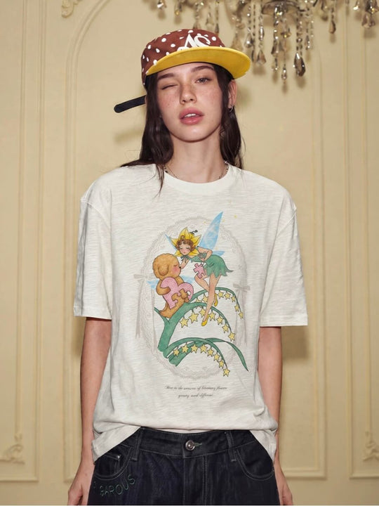 YADcrew Puppy and Fairy Print Tee | Face 3 Face