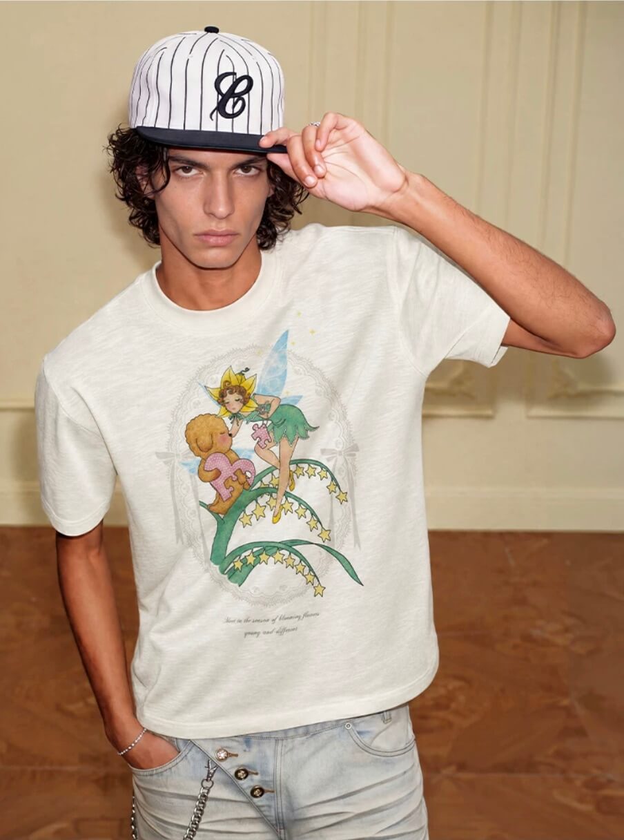 YADcrew Puppy and Fairy Print Tee | Face 3 Face