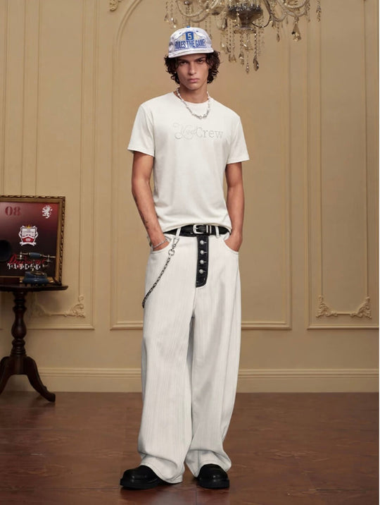 YADcrew Rhinestone Logo Slim Fit Tee | Face 3 Face