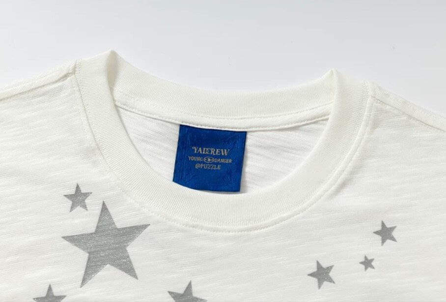 YADcrew Star Print 3D Logo Embroidered Tee | Face 3 Face