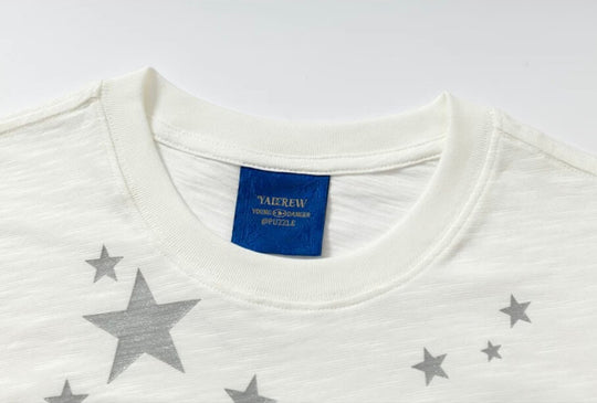 YADcrew Star Print 3D Logo Embroidered Tee | Face 3 Face