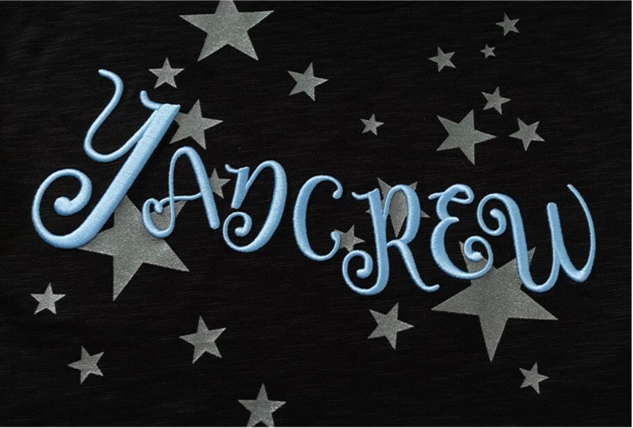 YADcrew Star Print 3D Logo Embroidered Tee | Face 3 Face