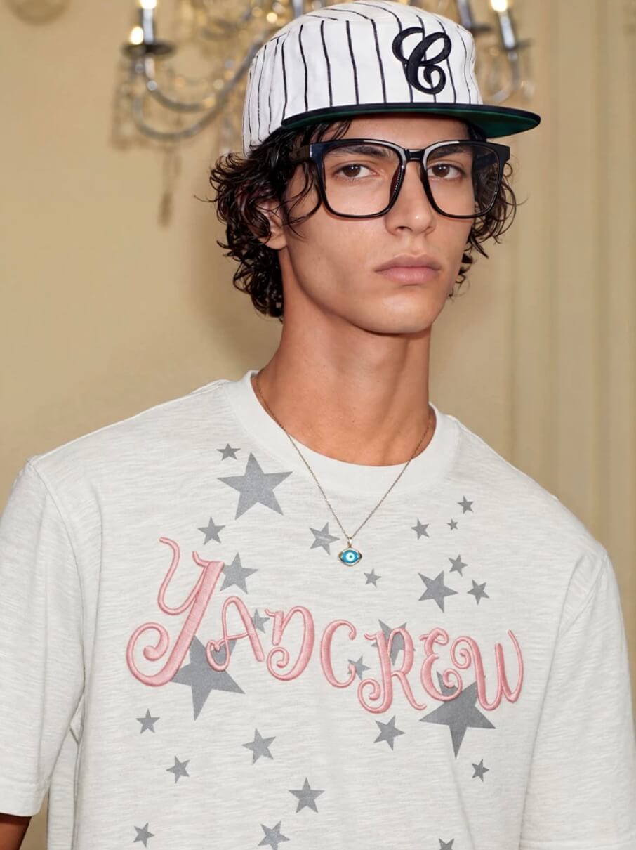YADcrew Star Print 3D Logo Embroidered Tee | Face 3 Face