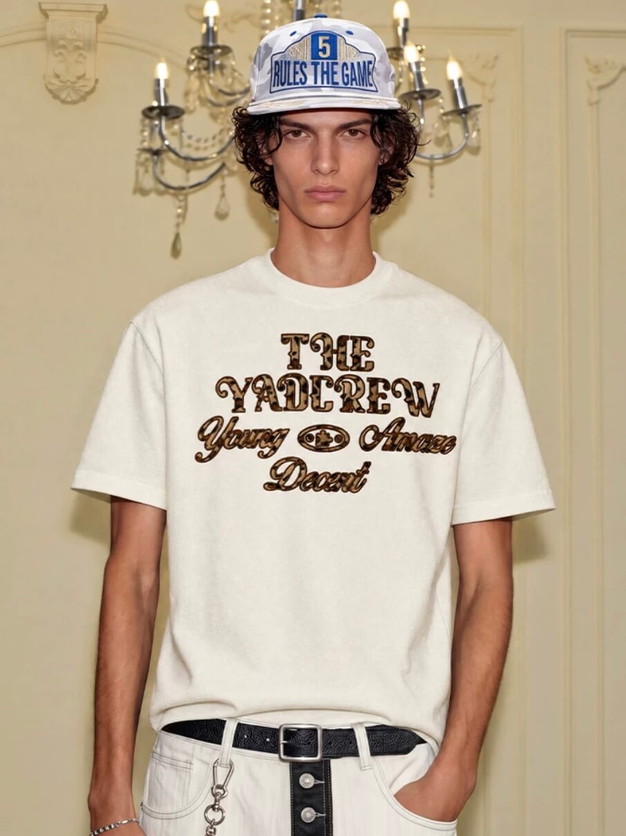 YADcrew Fuzzy Leopard Logo Patch Tee | Face 3 Face