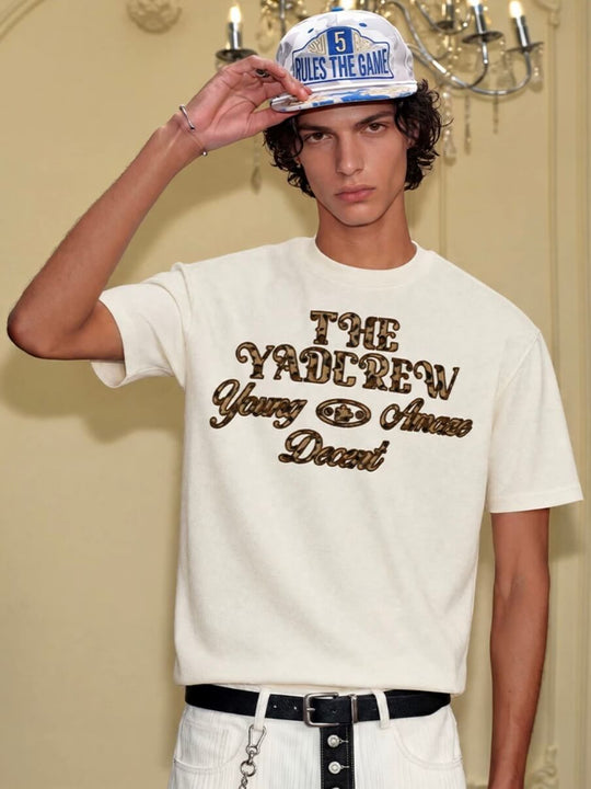 YADcrew Fuzzy Leopard Logo Patch Tee | Face 3 Face