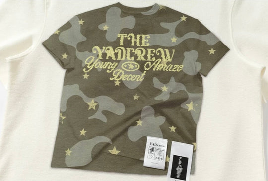 YADcrew Digital Print Camouflage Star Tee | Face 3 Face
