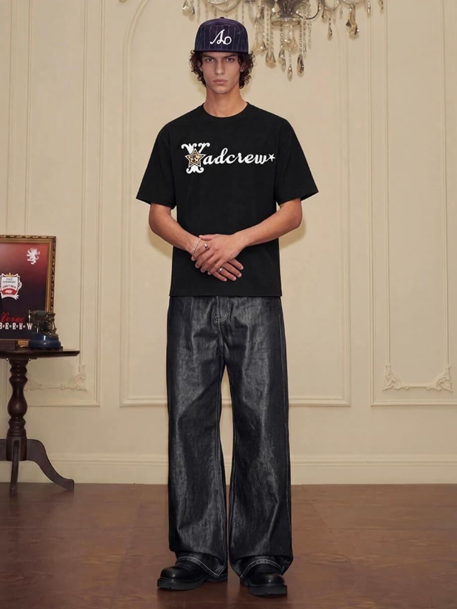 YADcrew Leopard Star 3D Logo Embroidered Tee | Face 3 Face