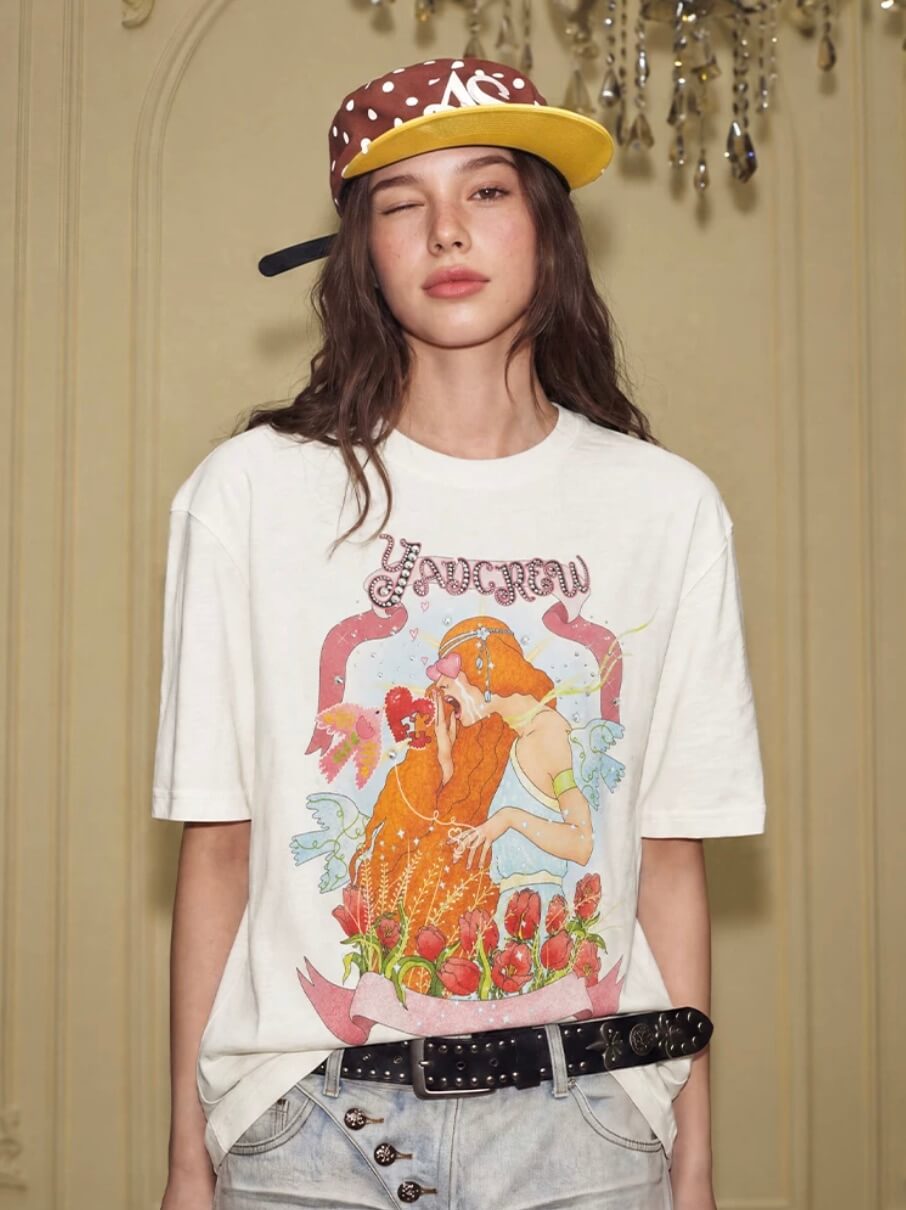 YADcrew Love Bird Print Rhinestone Tee | Face 3 Face
