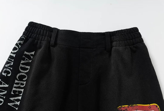 YADcrew Parody Print Washed Sweat Shorts | Face 3 Face
