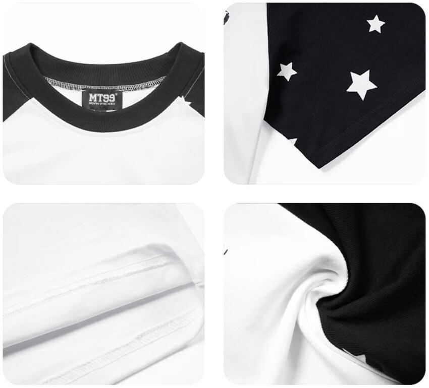 F3F Select Star Print Raglan Color Block Tee | Face 3 Face