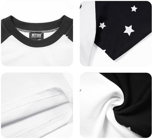 F3F Select Star Print Raglan Color Block Tee | Face 3 Face