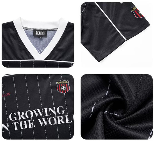 F3F Select Stitch Stripe Mesh V Neck Short Sleeve Soccer Jersey | Face 3 Face