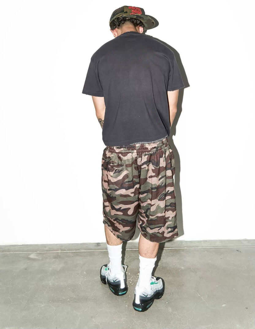 LIBERAFIT Skeleton Patch Embroidered Mesh Shorts | Face 3 Face