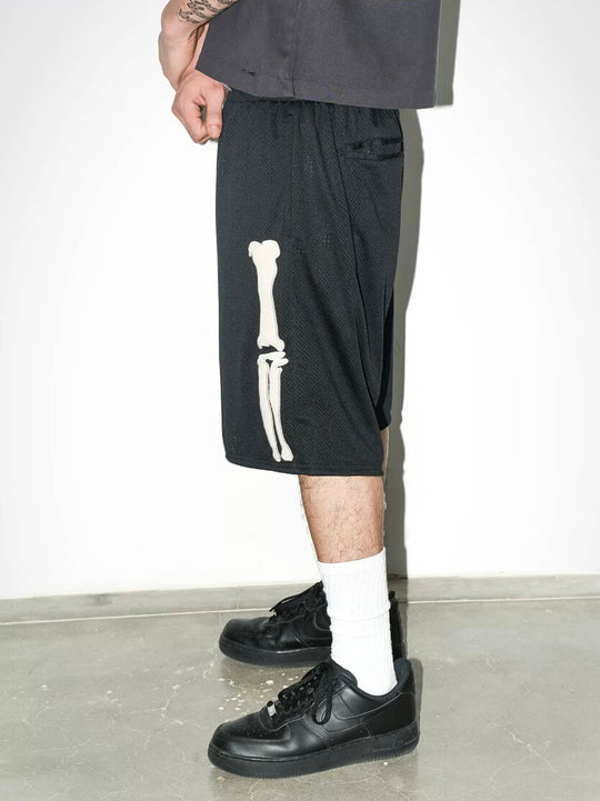 LIBERAFIT Skeleton Patch Embroidered Mesh Shorts | Face 3 Face