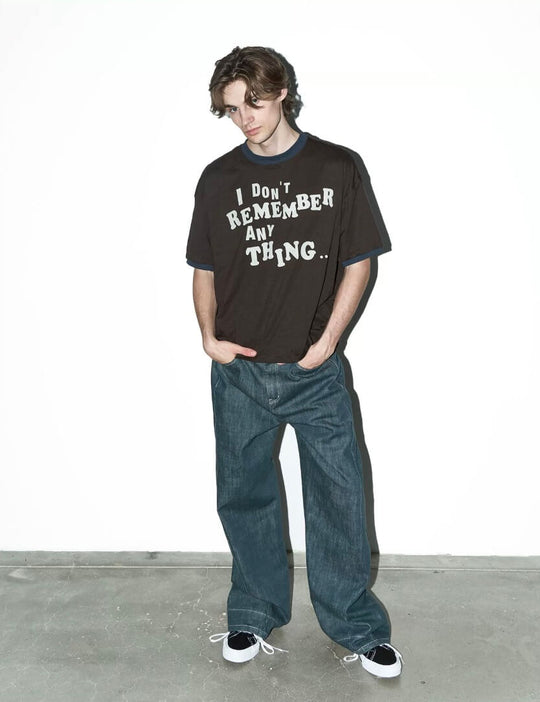 LIBERAFIT Vintage Slogan Print Short Sleeve Ringer Tee | Face 3 Face