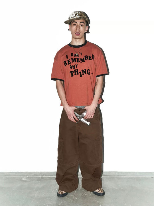 LIBERAFIT Vintage Slogan Print Short Sleeve Ringer Tee | Face 3 Face