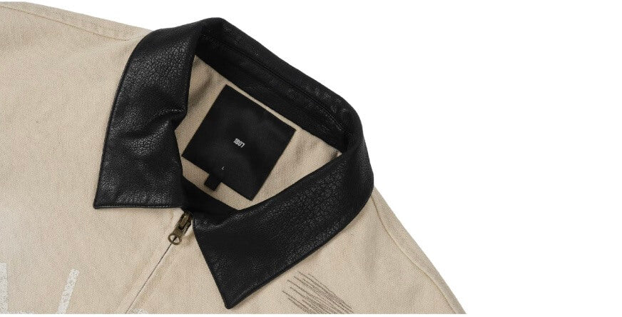 1807 Stitch Embroidered Leather Collar Detroit Jacket | Face 3 Face