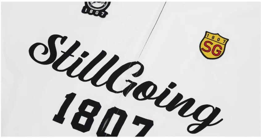 1807 Logo Print and Patch Sports Track Jacket | Face 3 Face
