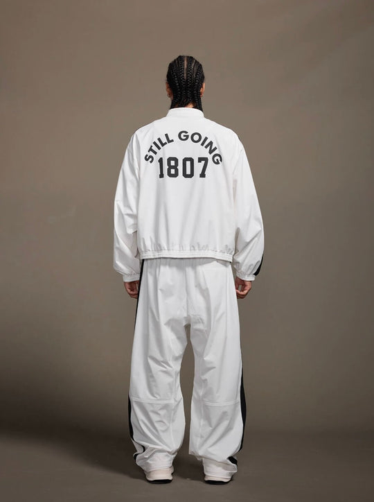 1807 Logo Print and Patch Sports Track Jacket | Face 3 Face