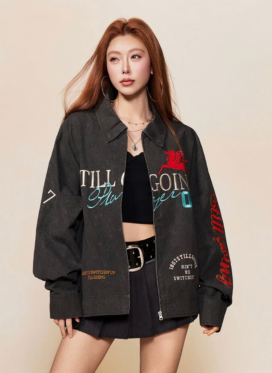 1807 Pegasus 3D Embroidered Detroit Jacket | Face 3 Face