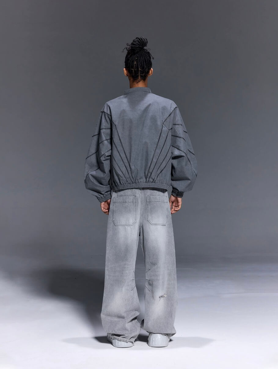 1807 Faded Wash Ripstop Track Jacket | Face 3 Face