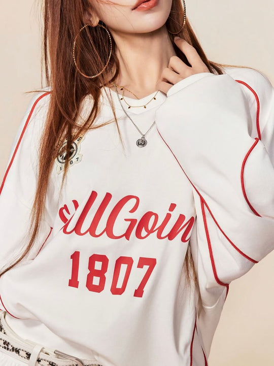 1807 Patchwork Print V Neck Long Sleeve Hockey Jersey | Face 3 Face