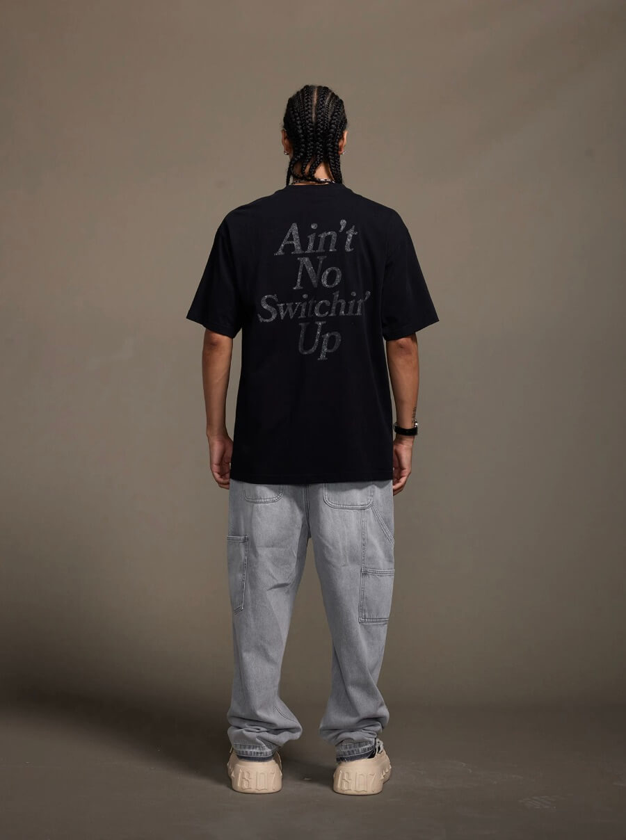 1807 Still Going Glitter Print Short Sleeve Tee | Face 3 Face