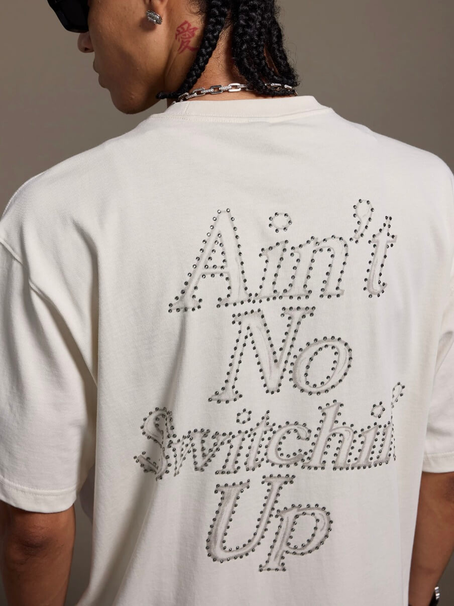 1807 Still Going Print Rhinestone Short Sleeve Tee | Face 3 Face
