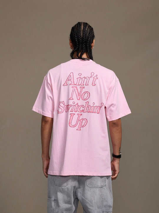 1807 Still Going Print Rhinestone Short Sleeve Tee | Face 3 Face