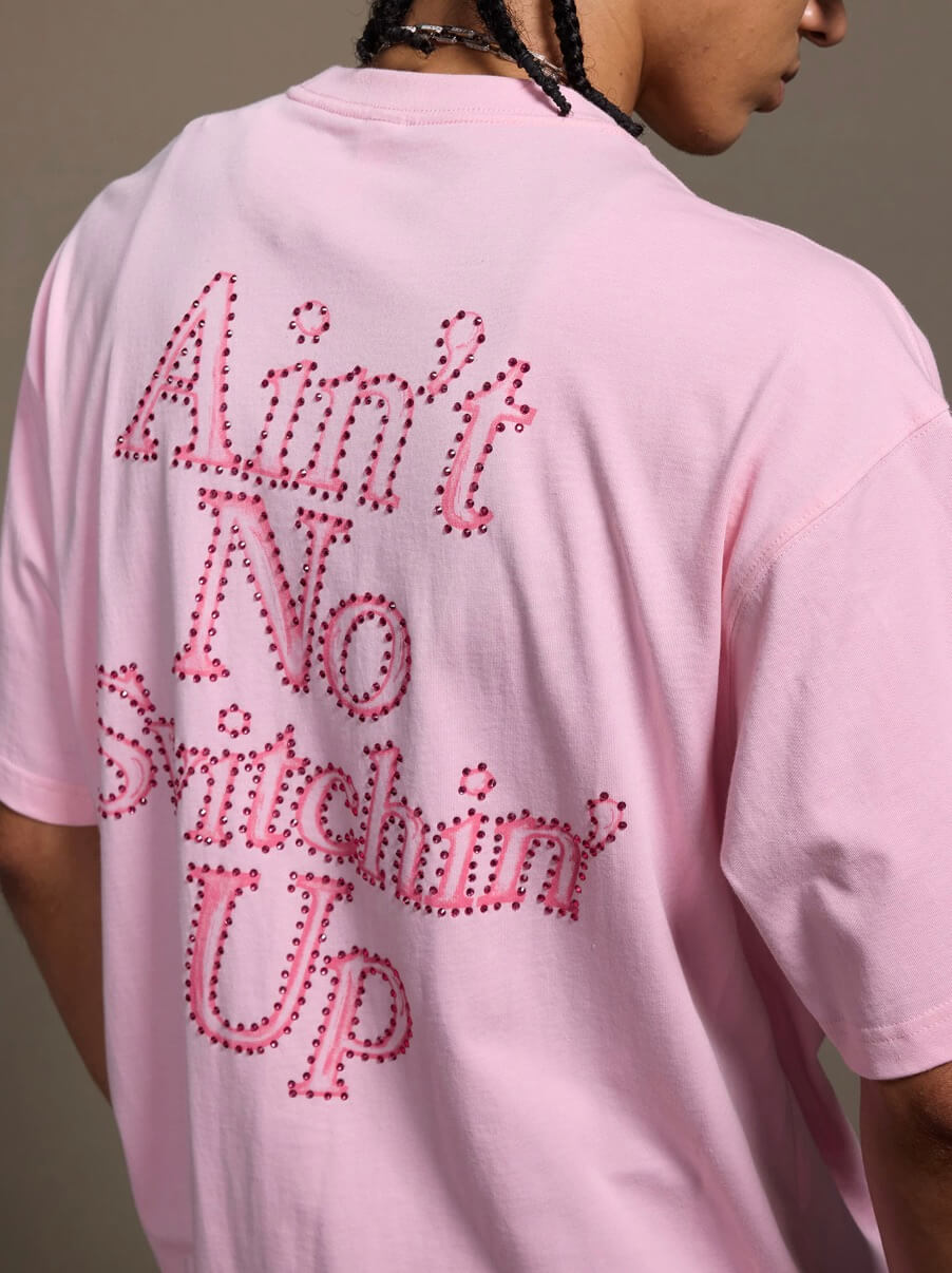 1807 Still Going Print Rhinestone Short Sleeve Tee | Face 3 Face