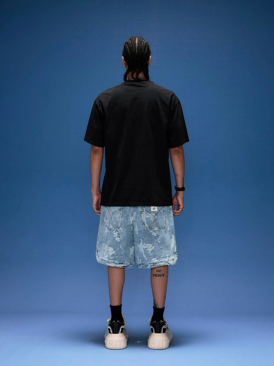 1807 I Love Graffiti Print Distressed Short Sleeve Tee | Face 3 Face