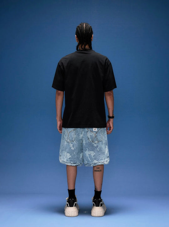 1807 I Love Graffiti Print Distressed Short Sleeve Tee | Face 3 Face
