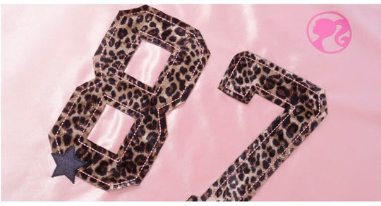 1807 Barbie Leopard Print Patch Long Sleeve Hockey Jersey | Face 3 Face
