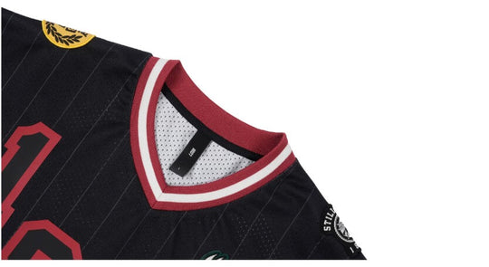 1807 Print Patch V Neck Mesh Long Sleeve Hockey Jersey | Face 3 Face