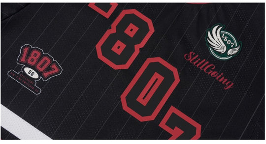 1807 Print Patch V Neck Mesh Long Sleeve Hockey Jersey | Face 3 Face