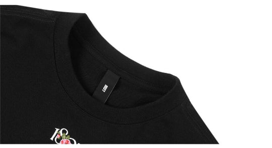 1807 Rose Logo Print Embroidered Short Sleeve Tee | Face 3 Face