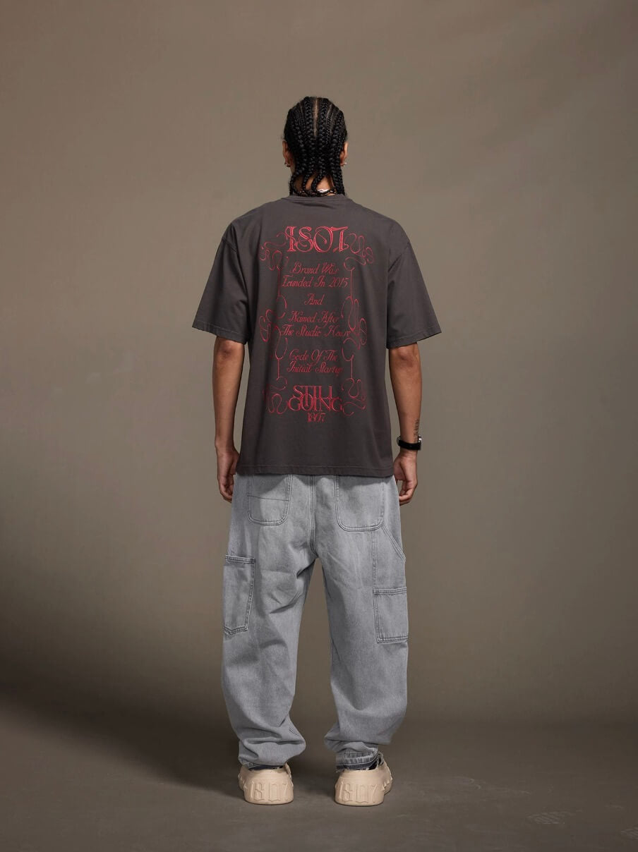 1807 Floral Message Logo 3D Print Distressed Short Sleeve Tee | Face 3 Face